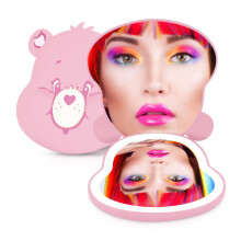 Impressions Vanity Care Bears Cheer Bear Beary Cute LED Compact Mirror for Purse Travel Lighted Makeup Mirror with 3X Magnification Adjustable