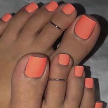 Outyua Orange Square Falen nehty na nohou Pevn matn Nehty na nohou Krtk akrylov Nehty na Umel Nehty Umel Plov Nehty na nohou pro eny 24