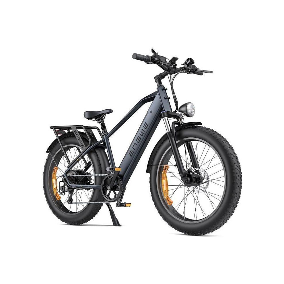 Electric Bike ENGWE E26 Range 140km Motor 250W Battery 48V16Ah Front Suspension 26-inch Snow Tires VTC Fat Bike Black-image-OPC-PJMYKSB-NEW