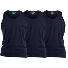 (Navy, 3XL) D555 Pure Cotton Long Length 3 Pack Vests