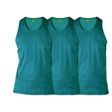 (Teal, 6XL) D555 Pure Cotton Long Length 3 Pack Vests