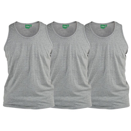 (White, 2XL) D555 Pure Cotton Long Length 3 Pack Vests 2