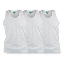 (White, 7XL) D555 Pure Cotton Long Length 3 Pack Vests