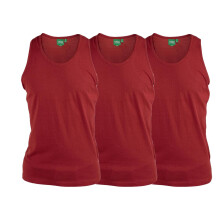 (Red, 6XL) D555 Pure Cotton Long Length 3 Pack Vests