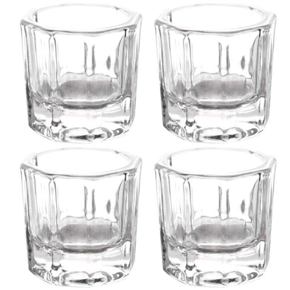 Btyms 4 Pieces Acrylic Dappen Dish Nail Dapping Dish Nail Powder And Liquid Holder Glass Bowl Crystal Cup Nail Supplies