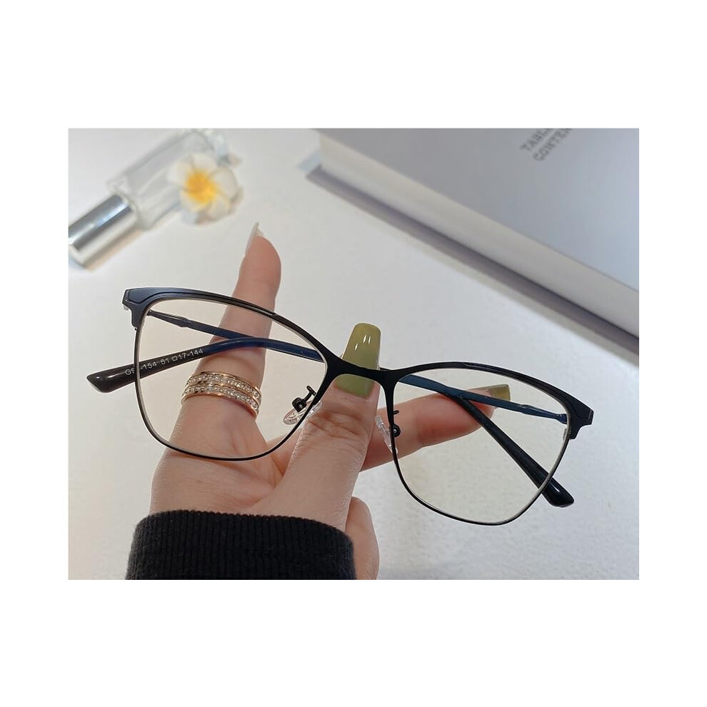Blue/Light Anti Reading Glasses Ultra Presbyopic Computer Readers Black +0.00 Anti Eyestrain Flat Mirror