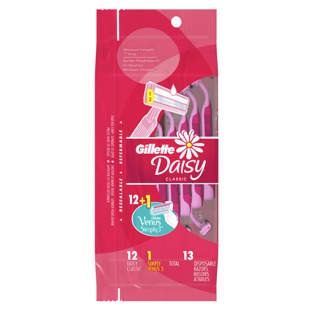 Gillette Venus Daisy Classic Disposable Razors for Women 18 Count Hair Removal for Women-image-OPC-PJNRX7Z-NEW