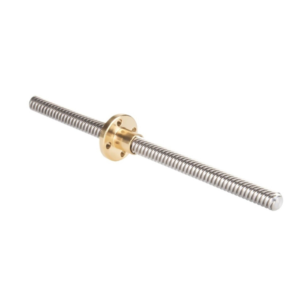 Stainless Steel T8 Trapezoidal Lead Screw 8Mm Od 2Mm/8Mm Lead Length 350Mm With Brass Nuts 6493810696572