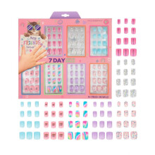 Expressions Girl Coleo de manicure de 7 dias - Conjunto de unhas postias adesivas para o dia da semana de 84 peas para meninas - Desenhos col