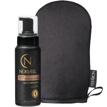 Norvell Sunless Dark Self Tanner Mousse mit Handschuh 8 Fl Oz + streifenfreier Brunungs-Applikator-Handschuh  sofort natrlich aussehender Brunung