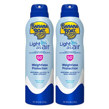 Banana Boat Light As Air Spray Solare SPF 50 Twin Pack| Spray Leggero, Non Grasso