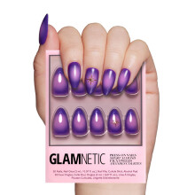 Glamnetic Press On Nails - Tarot | Short Almond Purple Nails with Ombre Design Reusable Stick On Fake Nails with Glue | Salon Quality | 15 Sizes - 3