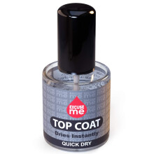 EXCUSE ME Quick Dry, schnell trocknender, superglänzender Nagellack-Überlack, 0,5 oz, 15 ml