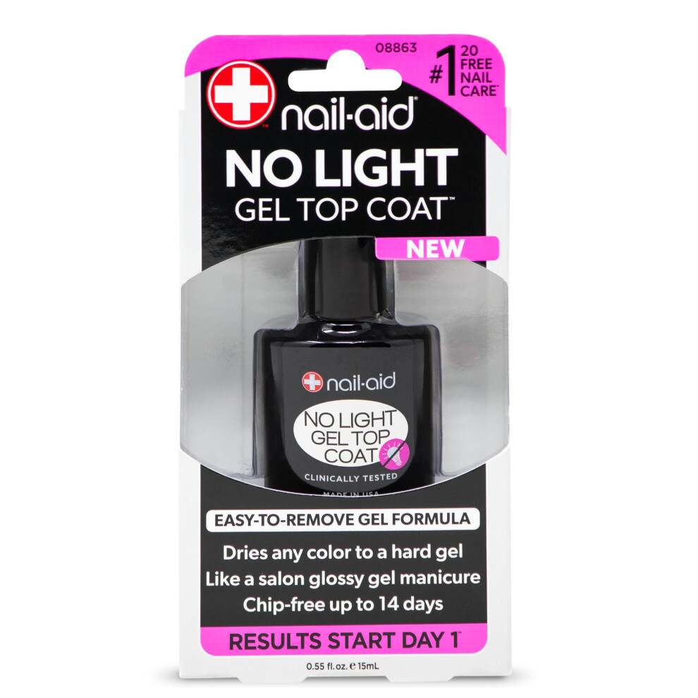 Nail-Aid Light No- Gel Top Coat, Clear, 0.55 Fluid Ounce