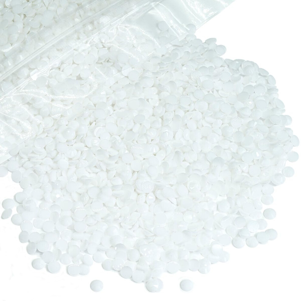 Qiipii White 8000Pcs 3Mm Solid Resin Rhinestones For Crafting Ss10 Pure Flatback Jelly Stones Bulk Diamonds Crystals Gems For Face Eyes Makeup T