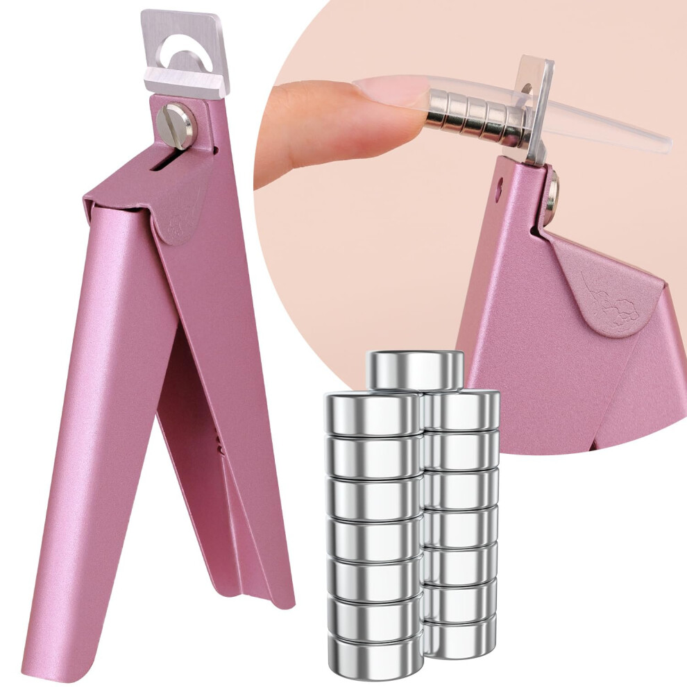 Belleboost Light/Pink Pink(Matte) Adjustable Nail Clippers With Magnet Sizers For Acrylic Nails Professional Stainless Steel Fake False Nail Tip Clipper Cutter
