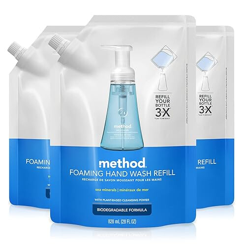 Method Method Ανταλλακτική Σακούλα Αφρού Χεριών, Ορυκτά Θάλασσας, 28 Fl Oz (Συσκευασία 3) 1
