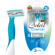 BIC Soleil Comfort 4-Blade Wegwerpscheermesjes voor Vrouwen, 3 Stuks