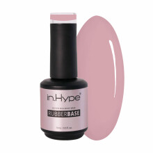 N.HYPE Elastischer Gummi-Basislack. UV/LED-Härtung. Korrigierender Lack mit verbesserter Haftung. Soak Off (Almond)