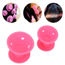20 piezas de rulos para el cabello de silicona con forma de hongo, color rosa rojo, L/S