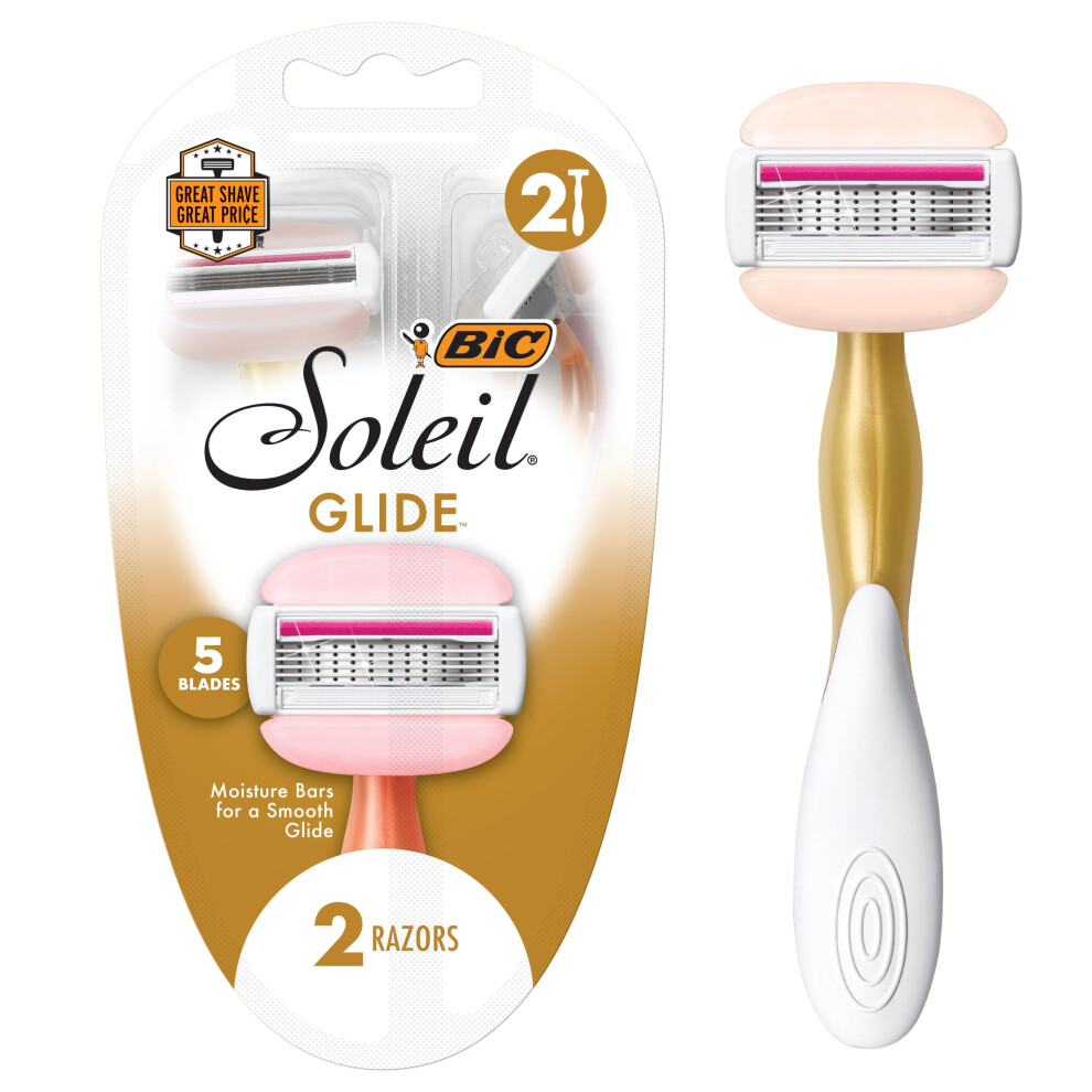 BIC Soleil Glide Disposable Razors for Women 5 Blades With Shea Butter Moisture Strip For a Smooth Glide 2 Piece Razor Set-image-OPC-PFR5JZY-NEW