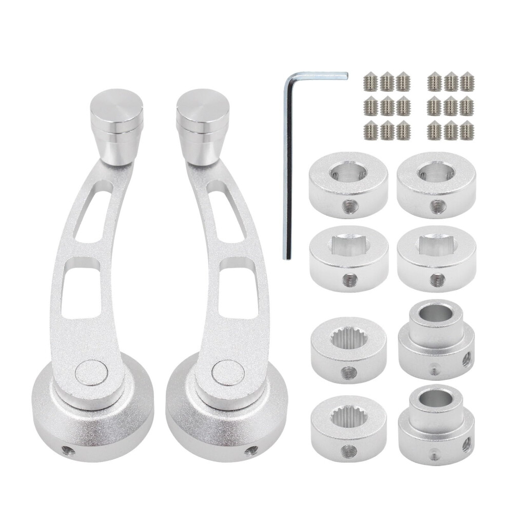 Window Crank Handle Replacement Billet Aluminum Universal Winder For Car Wagon Door 10Mm Fit Silver 6493810696664