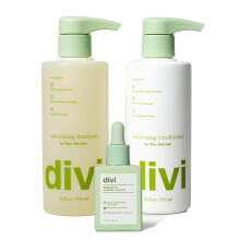 Divi Volumizing Starter Package pro eny a mue obsahuje amponov kondicionr pro objem a srum na pokoku hlavy pro zdrav plnej vlasy lehk