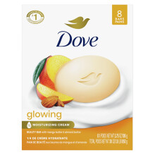 Dove Beauty Bar Soap Glowing Mango & Almond Butters 8 Bars for Radiant Skin Illuminates Skin 3.75 oz