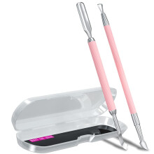 Nagelhautschieber und -schneider aus Metall, rosa, 2 Stck, Salon-Qualitt, Edelstahl, Gel-Nagellack-Schler, Schaber, langlebiges professionelles Ma