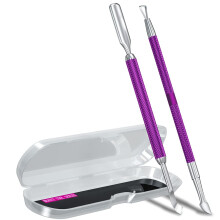 Nagelhautschieber und -schneider aus Metall, tiefviolett, 2 Stck, Salonqualitt, Edelstahl, Gel-Nagellack-Schler, Schaber, langlebiges Manikre- un