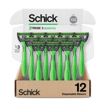 Schick Xtreme 3 Original Razor - Kertakäyttöinen partaveitsi herkälle iholle 12 Count