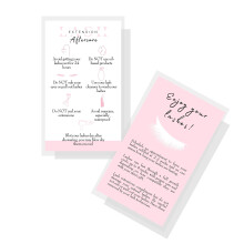 Wimperextensions Nazorgkaarten | 50 Stuks | Visitekaartformaat 3.5 x 2" inch | Wimperextension Benodigdheden | Wit en Lichtroze Ontwerp