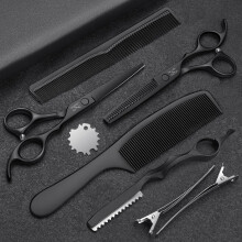 Conjunto de tesouras de corte de cabelo JASON - Kit de tesouras de corte de cabelo profissional de 10 peas Tesoura de desbaste Liquidificador Te
