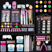 Kit per unghie acrilico per principianti con tutto professionale 12 glitter polvere kit per unghie in polvere set acrilico set per la cura delle ungh