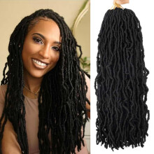 8 pakkausta Soft Locs -virkatut hiukset esisilmukoilla 18 tuuman Faux Locs -virkatut punokset Distressed Locs -synteettiset hiukset mustille naisille