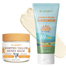 Oksetalgsolcreme med zinkoxid: Naturlig ikke-giftig SPF 50 talgsolcreme til ansigt og krop - med 10 f?devaregodkendte botaniske ekstrakter (talgb