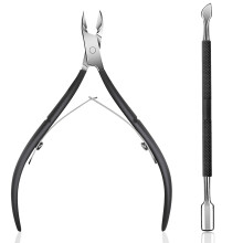 Ejiubas Nagelhautschneider mit Nagelhautschieber, Nagelhautzange, professioneller Edelstahl, Nagelhautentferner, Schneider, Clipper, langlebige Pedik