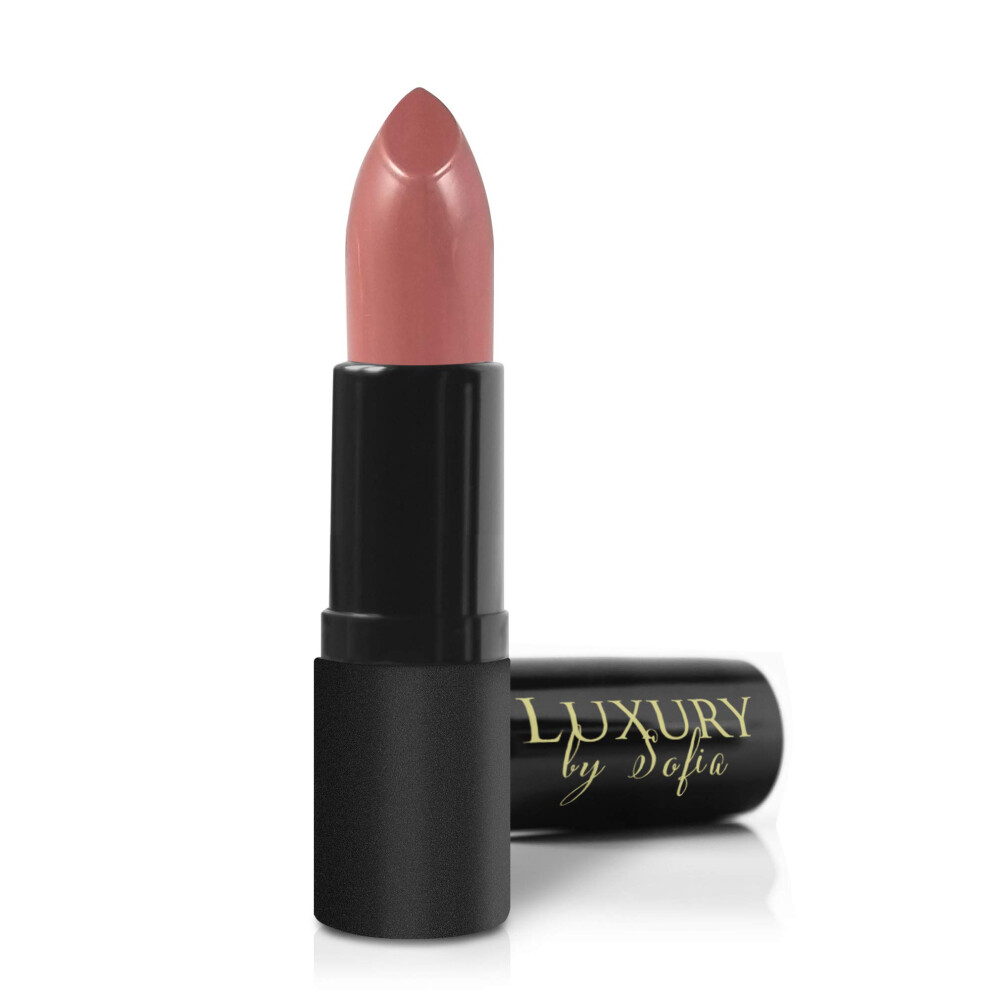 Luxury By Sofia All Natural Lipstick, Semi Matte Lip Color, Moisturizing Lipstick, Non Toxic, Non Gmo, Highly Pigmented, Long Lasting Lipstick, Vegan
