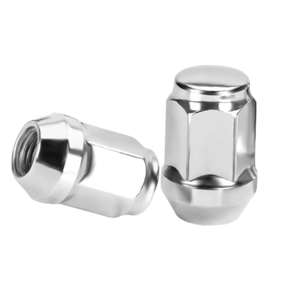M12x1.5 Wheel Lug Nuts 20 Pack, Bulge Acorn Closed End Chrome, 60 Degree Conical Seat, 1.38" Tall, 3/4" Hex For Aftermarket Wheels 6276012497433