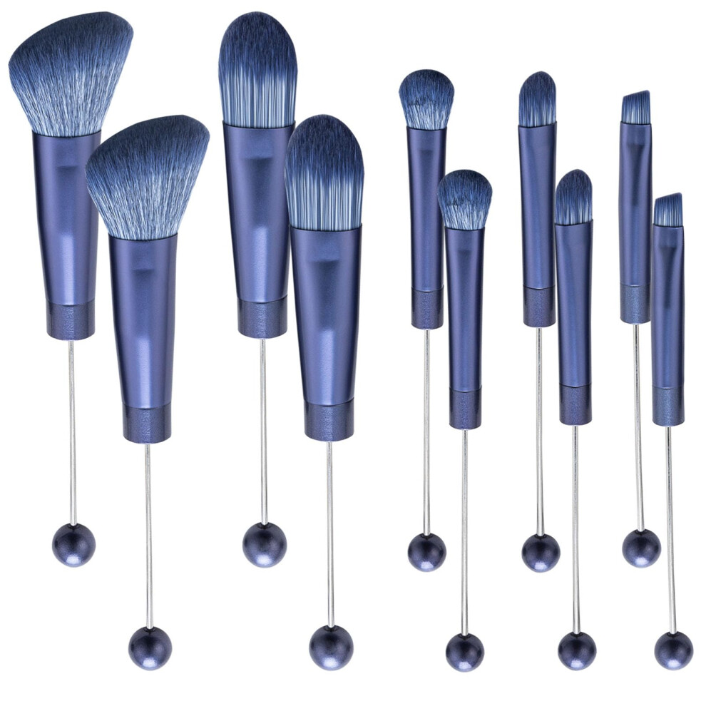 Allgemdiy 10Pieces Beadable Makeup Brushes Solid Color Diy Makeup Comestic Brushes Beaded Brushes Kit For Diy Beaded Eyeshadow Brush (Beadable Makeup Brush
