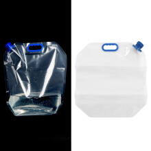 15L Zusammenlegbarer Wasserbehälter Beutel Transparent PVC Wiederverwendbar Einfrierbar Wasserbehälter für Notfälle Outdoor-Camping Blau