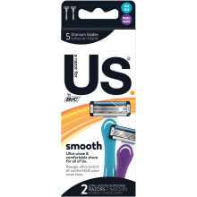 BIC Us. 5-Blade Unisex Wegwerp Scheerapparaten Voor Mannen en Vrouwen, 2-Stuks
