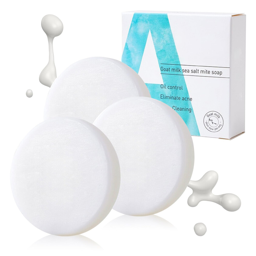 3PCS Goat Milk Soap Bars Moisturizing Body Bar Soap for Men and Women Gentle Organic Goat Milk Soaps Long Lasting Nourishing Face and Body Wash B