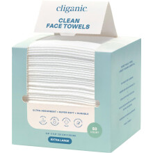 Cliganic Clean Face Towels XL Engangs Ultraabsorberende Hypoallergenic & Soft - Makeup Remover Dry Wipes Fork?l dit ansigt F?l dig frisk og str?l