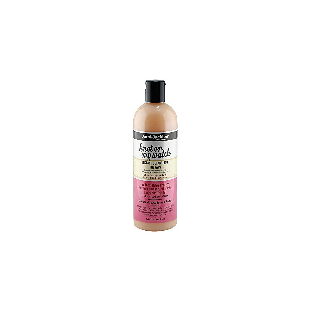 Aunt Jackie's Curls And Coils Knot On My Watch Instant Hair Detangling Therapy For Natural Curls Coils And Waves Enriched With Shea Butter 16 Oz