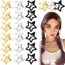 Joez Wonderful 21 unidades de grampos de cabelo estrela de 1,18""""/3 cm de metal com encaixe de cabelo Presilhas de cabelo fofas presilhas de estr