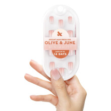 Olive & June Mani Unhas de presso instantneas minimalistas | (Cola) Squoval Extra Curto 42 Unhas Falsas 21 Tamanhos | No txico, duradouro, qu