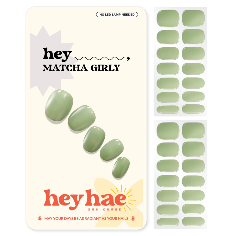 Photos - Manicure Cosmetics Heyhae Semi Cured Gel Nail Strips | Sun Cured Gel Nail Wraps No LED Lamp Needed Easy Apply & Remove | Includes 28 strips 1 P