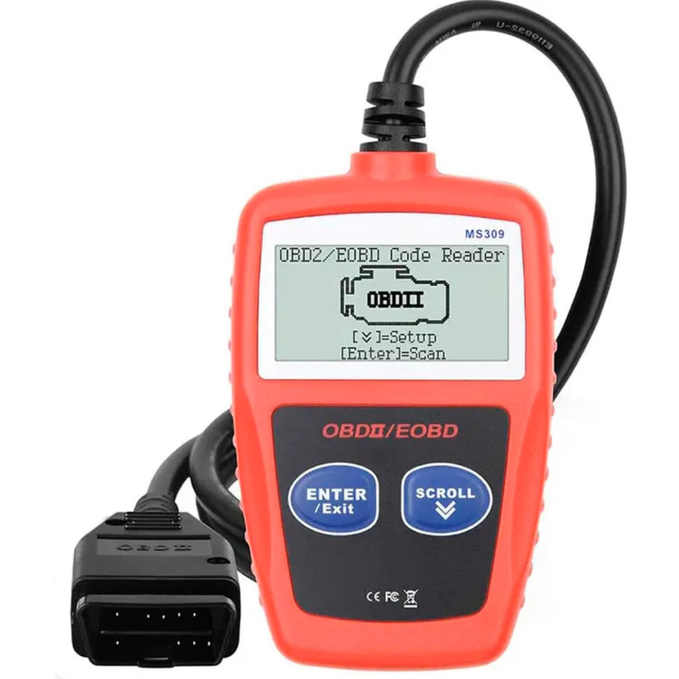 Obd2 Scanner Ms309 Universal Car Engine Fault Code Reader, Obdii Can Diagnostics, Check Engine Emission Monitor Tool Light 6947110188386