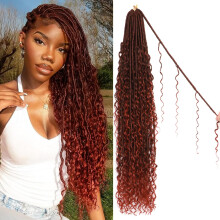 8 pakkausta Goddess Faux Locs -virkatut hiukset - 30 tuuman Boho Soft Locs -virkatut hiukset mustille naisille (T350 30 tuumaa (8 kpl pakkaus))